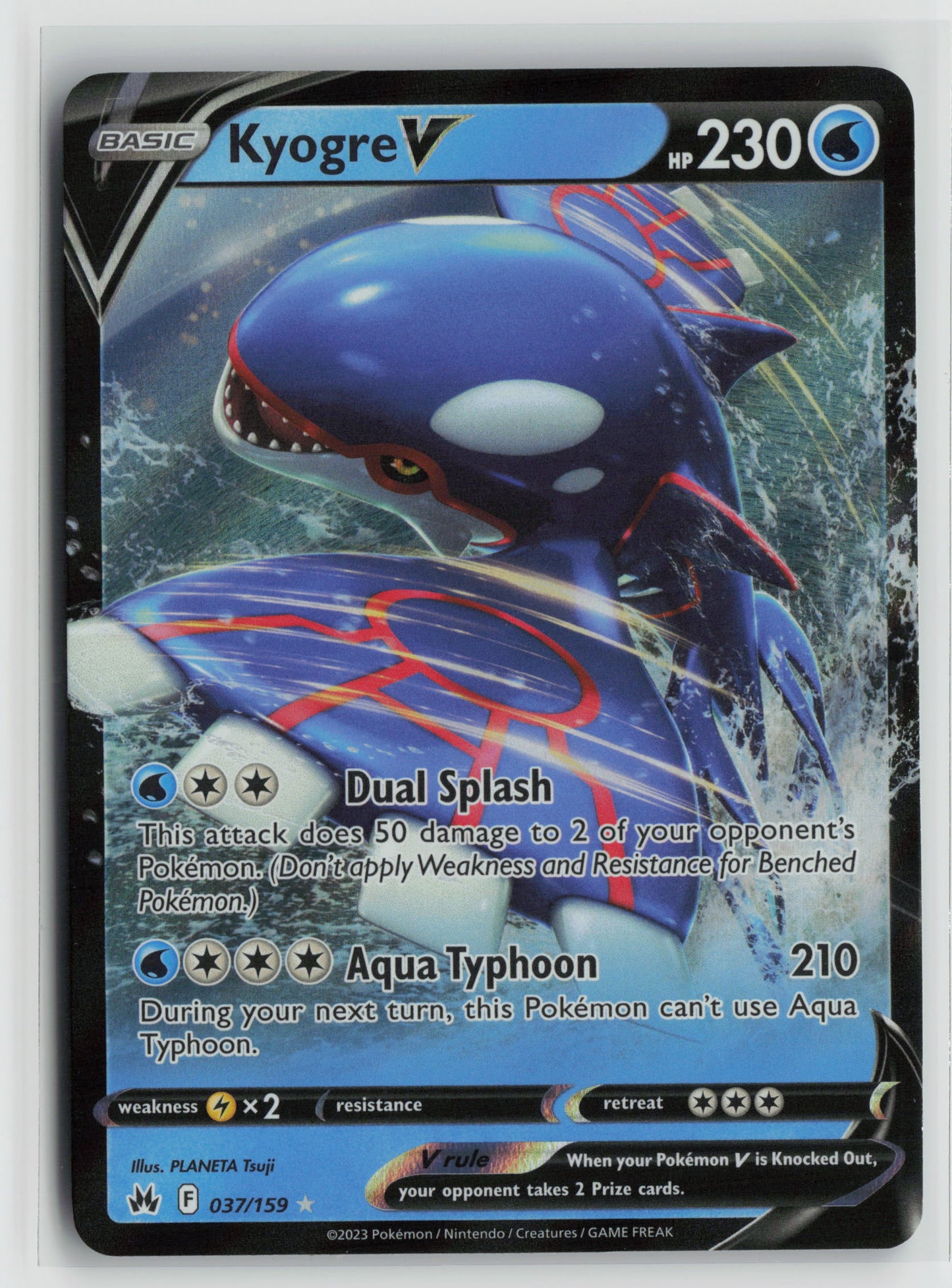 Kyogre V Ultra Rare Holo CRZ 037/159 NM