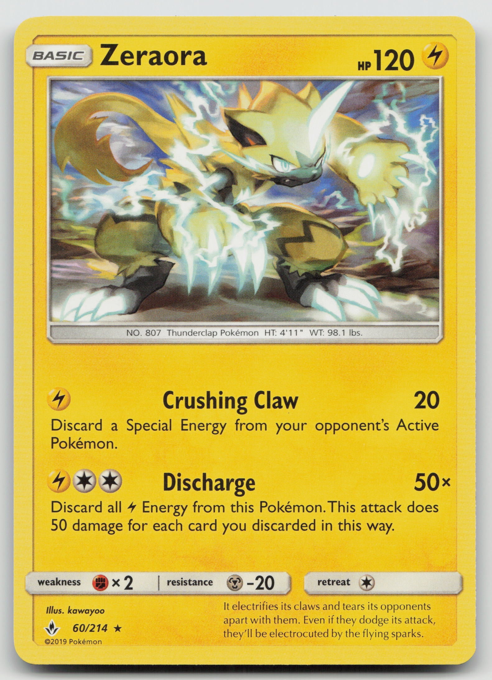 Zeraora Rare Normal SM10 60/214 NM