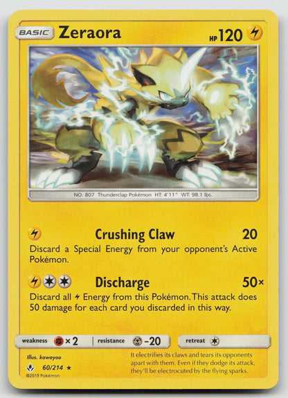 Zeraora Rare Normal SM10 60/214 NM