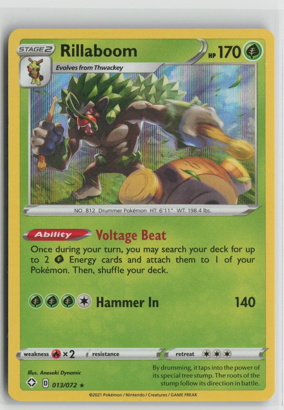 Rillaboom Holo Rare Holo SHF 013/072 NM