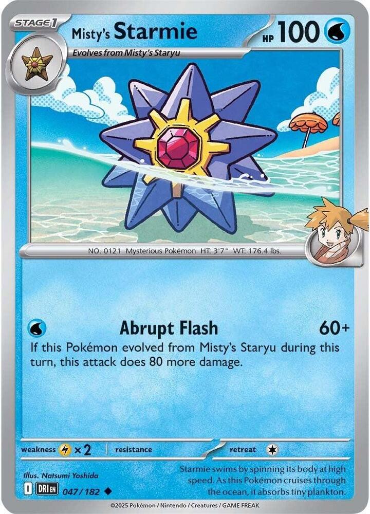 Misty's Starmie Uncommon Regular DRI 047/182 NM
