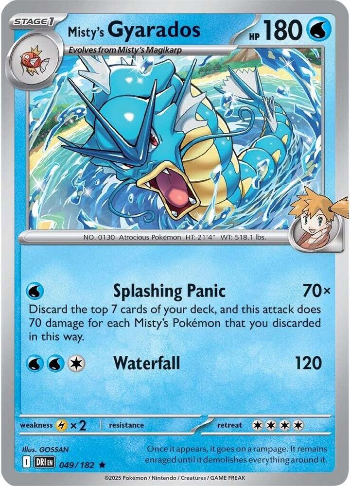 Misty's Gyarados Rare Holo DRI 049/182 NM