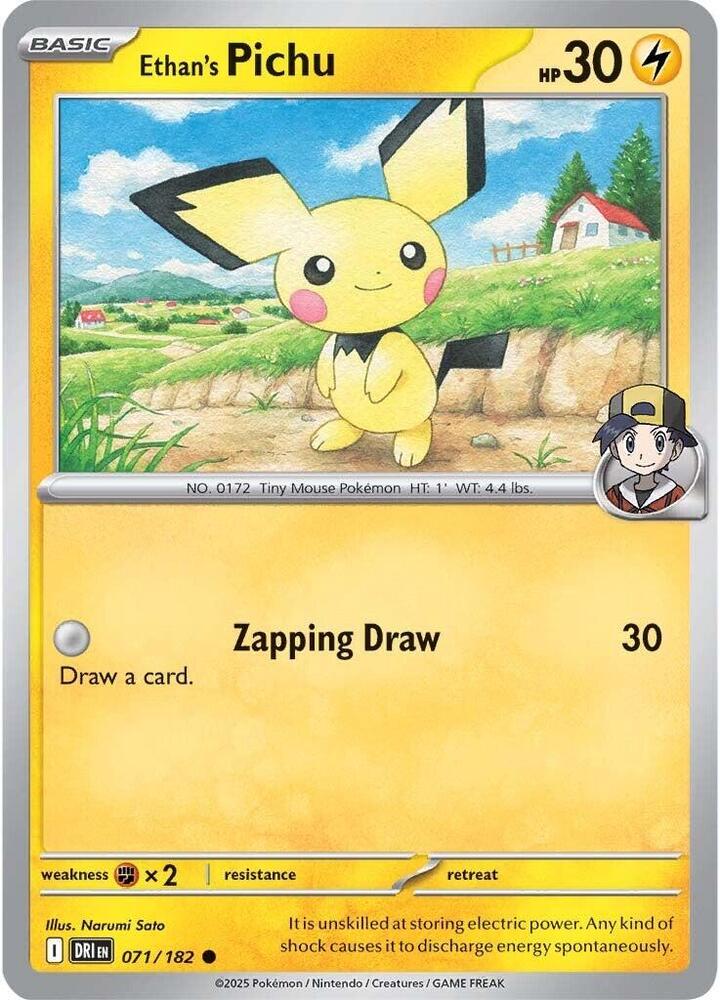 Ethan's Pichu Common Regular DRI 071/182 NM