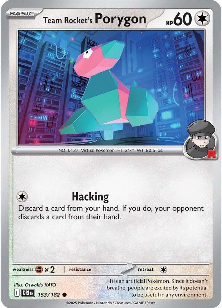 Team Rocket's Porygon Common Regular DRI 153/182 NM