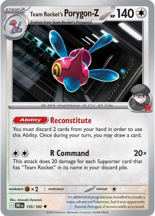 Team Rocket's Porygon Z Uncommon Regular DRI 155/182 NM