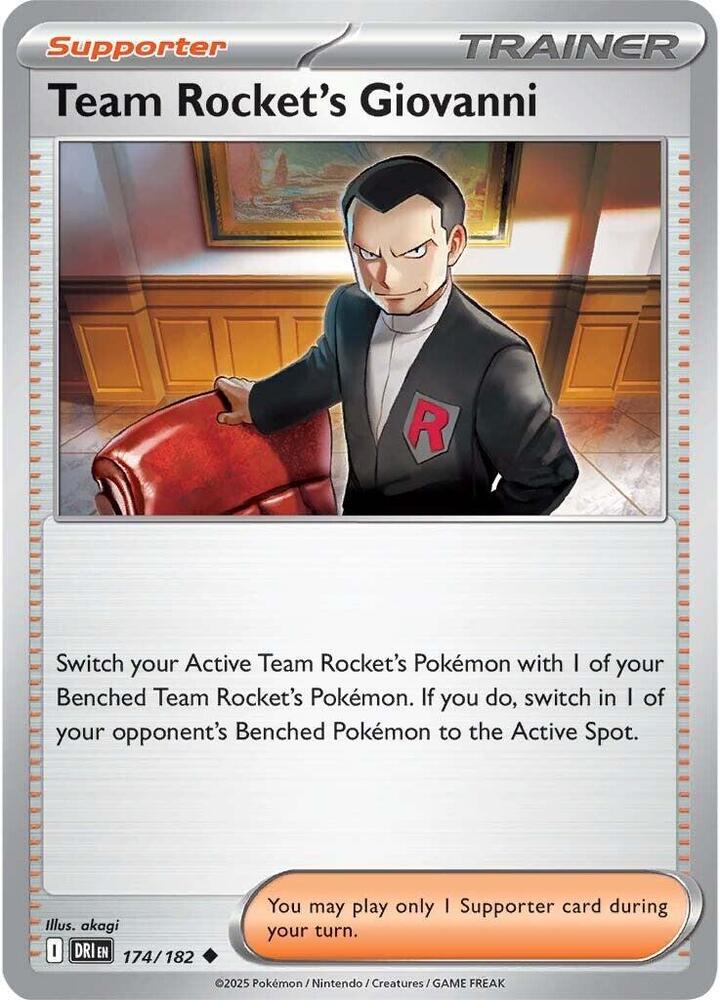 Team Rocket's Giovanni Uncommon Regular DRI 174/182 NM