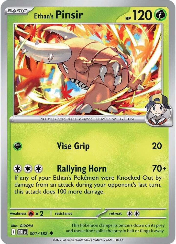 Ethan's Pinsir Uncommon Regular DRI 001/182 NM