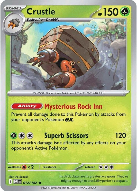 Crustle Rare Reverse Holo DRI 012/182 NM