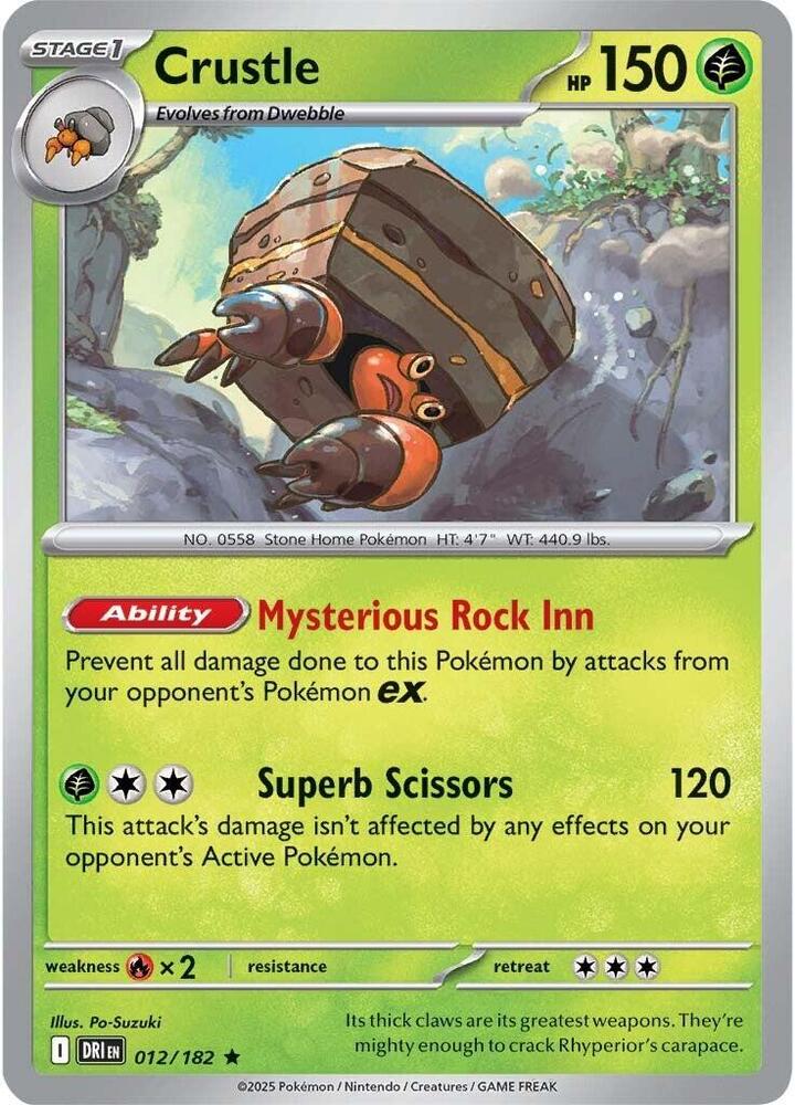 Crustle Rare Holo DRI 012/182 NM