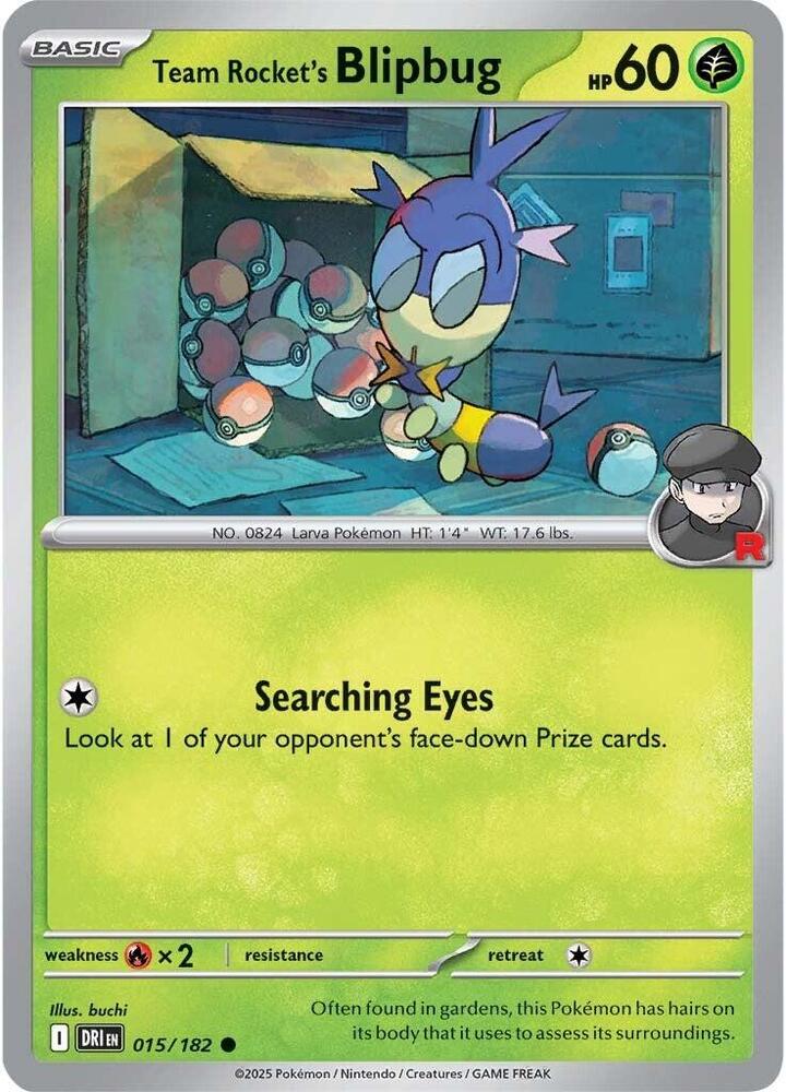 Team Rocket's Blipbug Common Reverse Holo DRI 015/182 NM