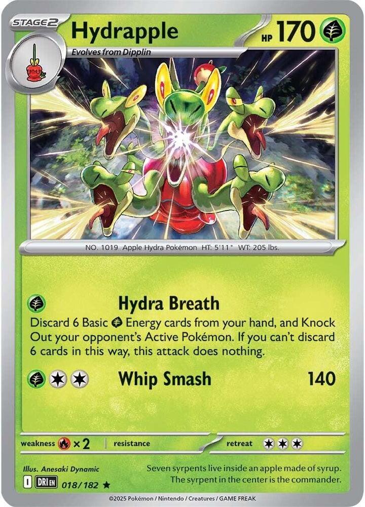 Hydrapple Rare Holo DRI 018/182 NM
