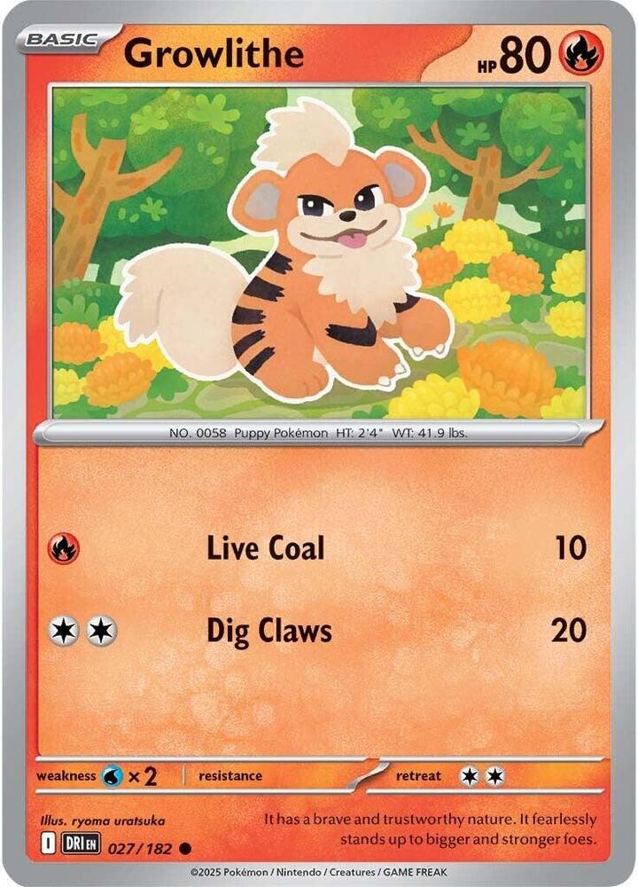 Growlithe Common Regular DRI 027/182 NM