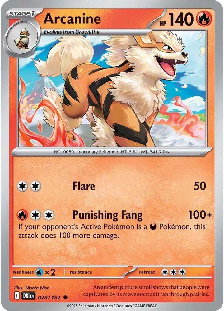 Arcanine Uncommon Regular DRI 028/182 NM