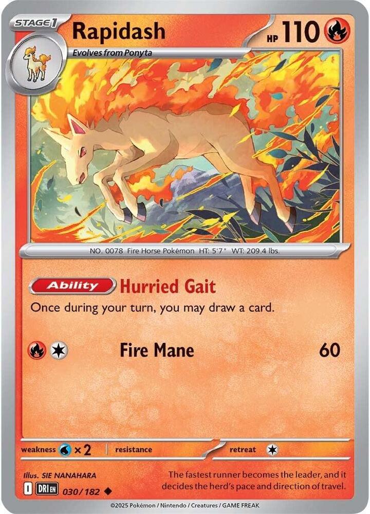 Rapidash Uncommon Regular DRI 030/182 NM