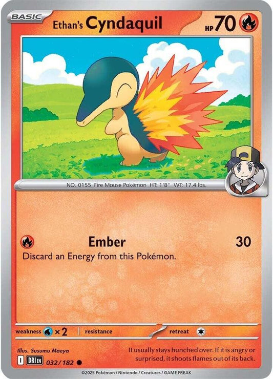 Ethan's Cyndaquil Common Reverse Holo DRI 032/182 NM