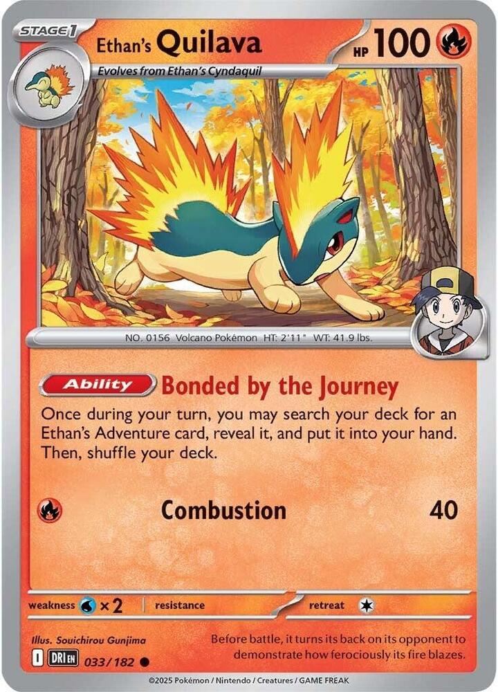 Ethan's Quilava Common Reverse Holo DRI 033/182 NM