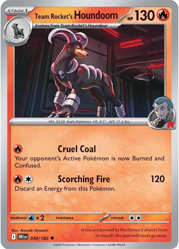 Team Rocket's Houndoom Uncommon Regular DRI 038/182 NM