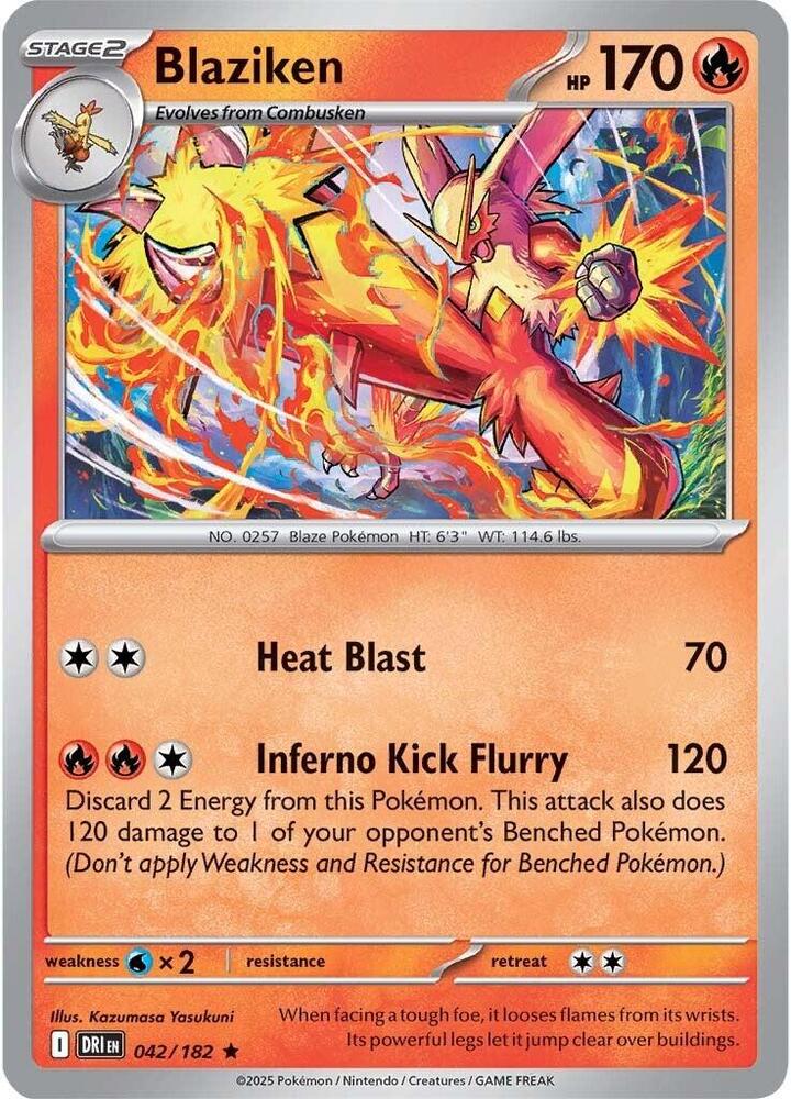 Blaziken Rare Reverse Holo DRI 042/182 NM