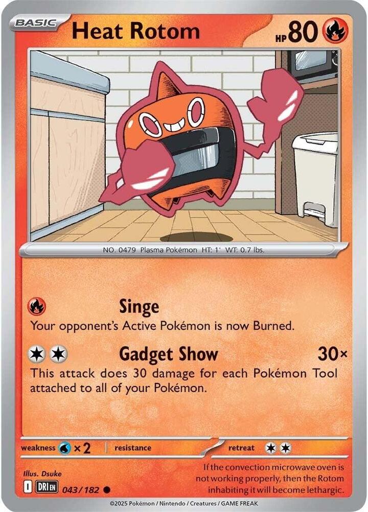 Heat Rotom Common Reverse Holo DRI 043/182 NM