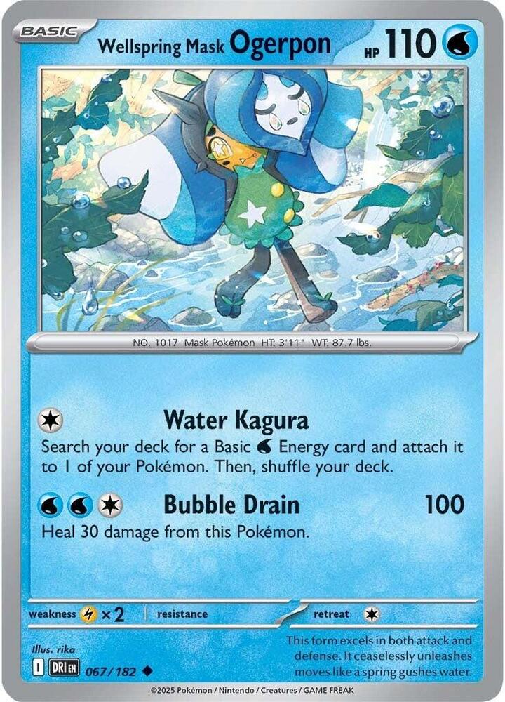 Wellspring Mask Ogerpon Uncommon Reverse Holo DRI 067/182 NM