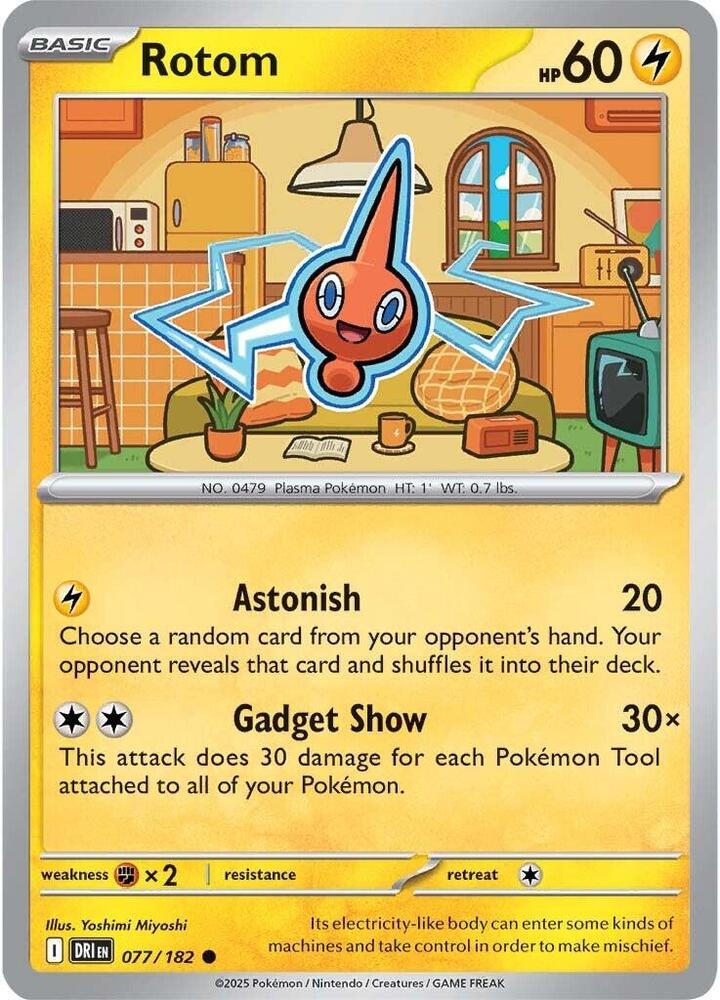 Rotom Common Reverse Holo DRI 077/182 NM