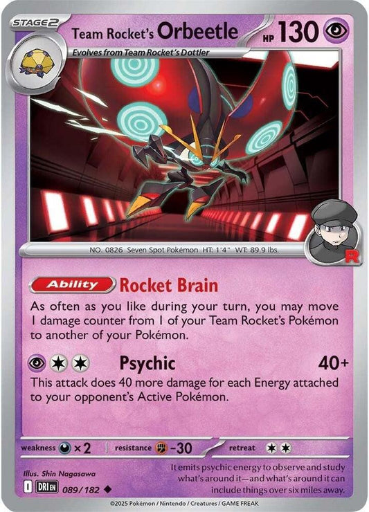 Team Rocket's Orbeetle Uncommon Regular DRI 089/182 NM