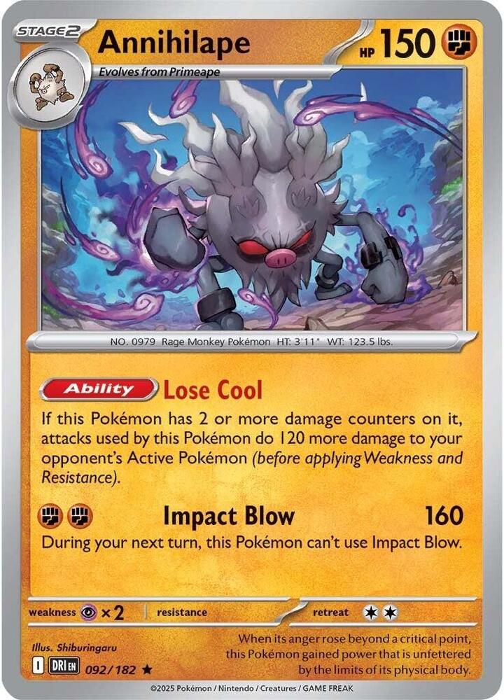 Annihilape Rare Holo DRI 092/182 NM