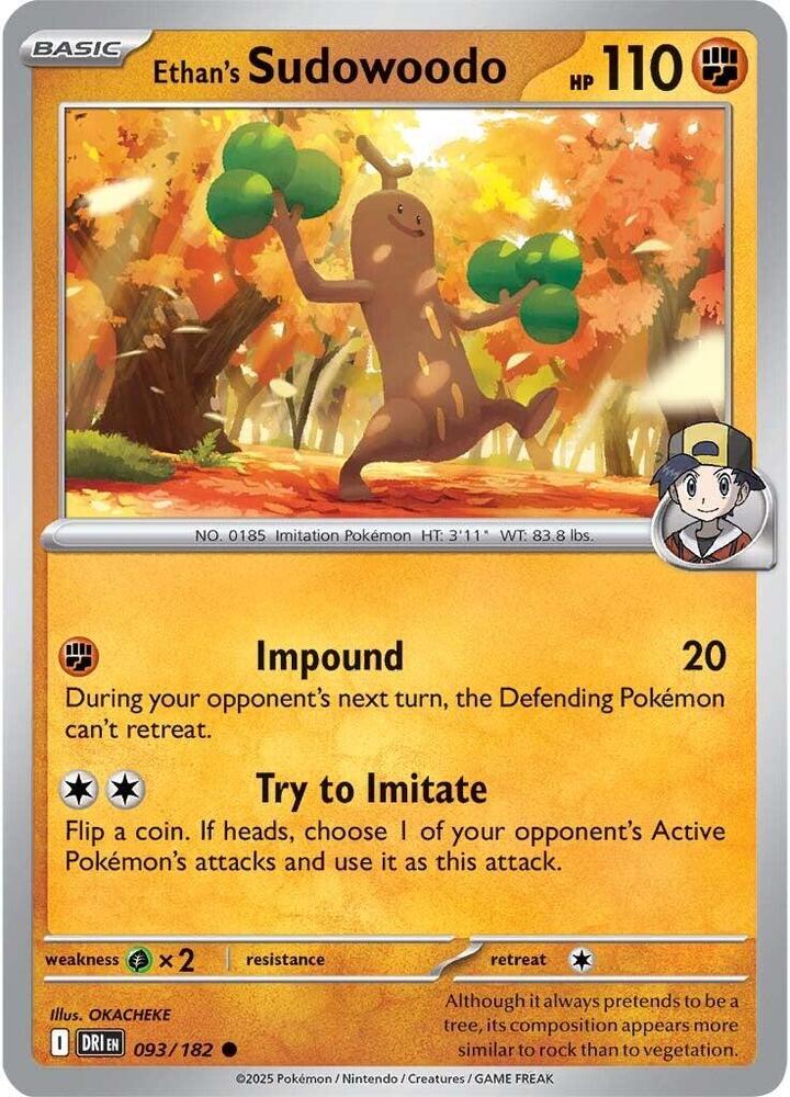 Ethan's Sudowoodo Common Regular DRI 093/182 NM