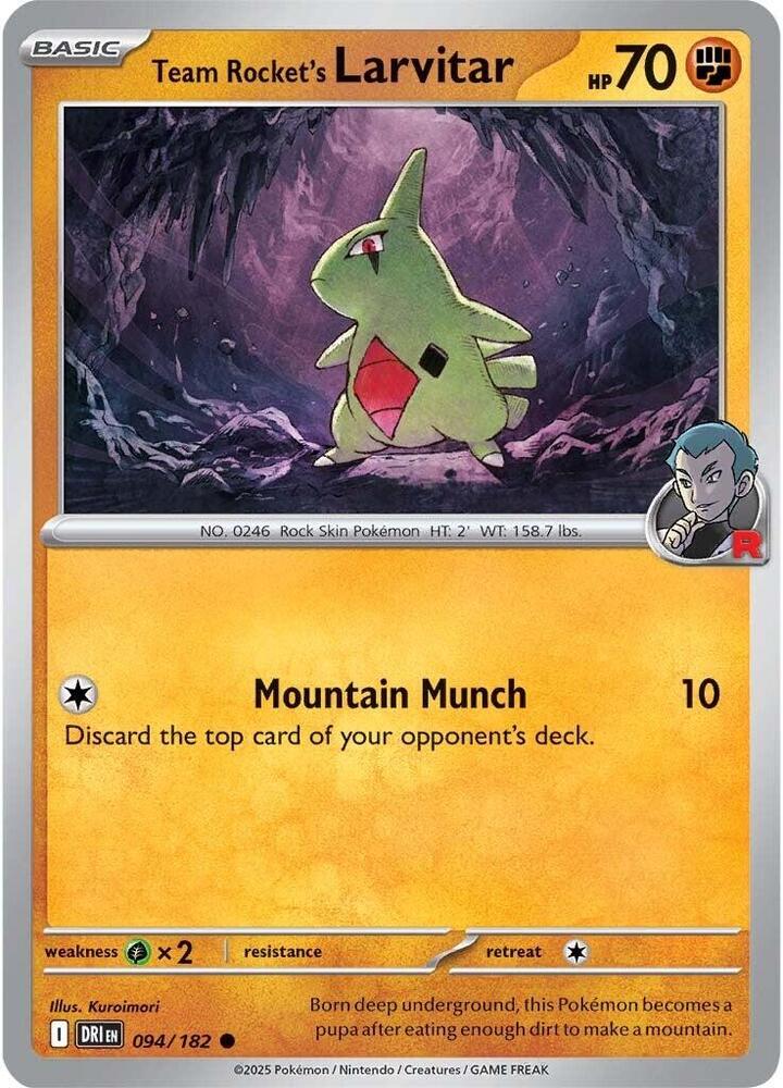 Team Rocket's Larvitar Common Regular DRI 094/182 NM
