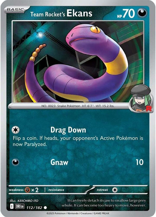 Team Rocket's Ekans Common Reverse Holo DRI 112/182 NM