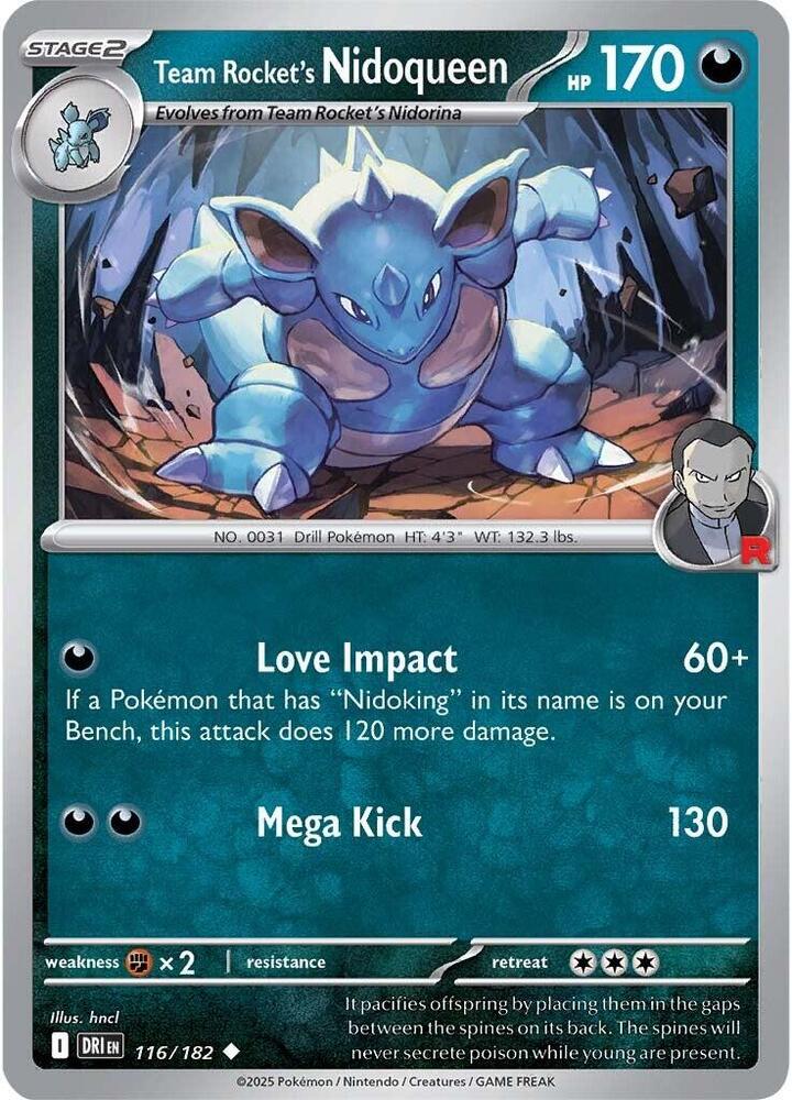 Team Rocket's Nidoqueen Uncommon Reverse Holo DRI 116/182 NM