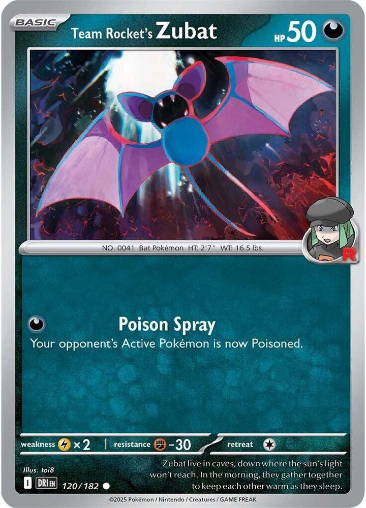 Team Rocket's Zubat Common Reverse Holo DRI 120/182 NM