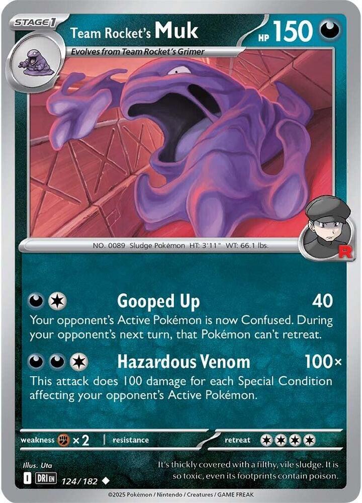 Team Rocket's Muk Uncommon Regular DRI 124/182 NM