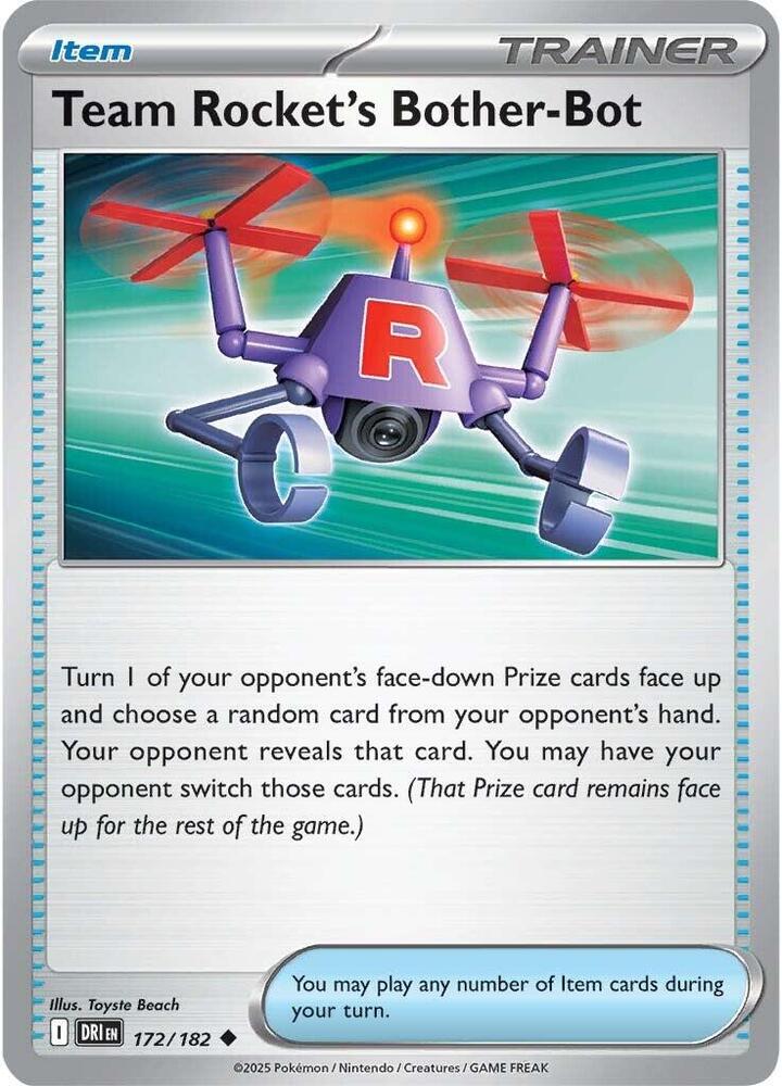Team Rocket's Bother Bot Uncommon Reverse Holo DRI 172/182 NM