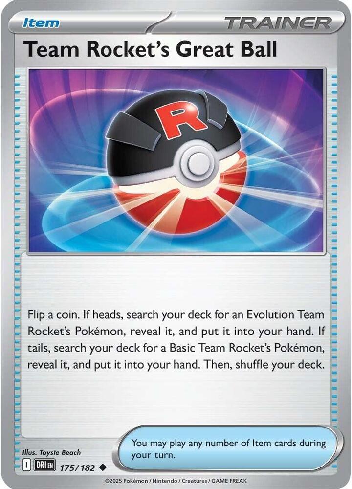 Team Rocket's Great Ball Uncommon Regular DRI 175/182 NM