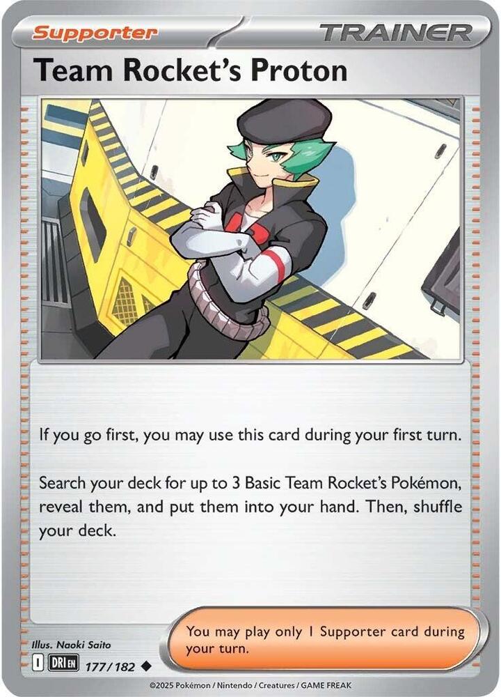 Team Rocket's Proton Uncommon Reverse Holo DRI 177/182 NM