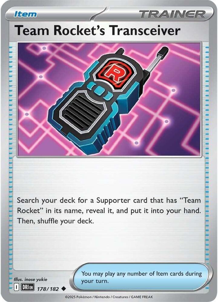 Team Rocket's Transceiver Uncommon Reverse Holo DRI 178/182 NM