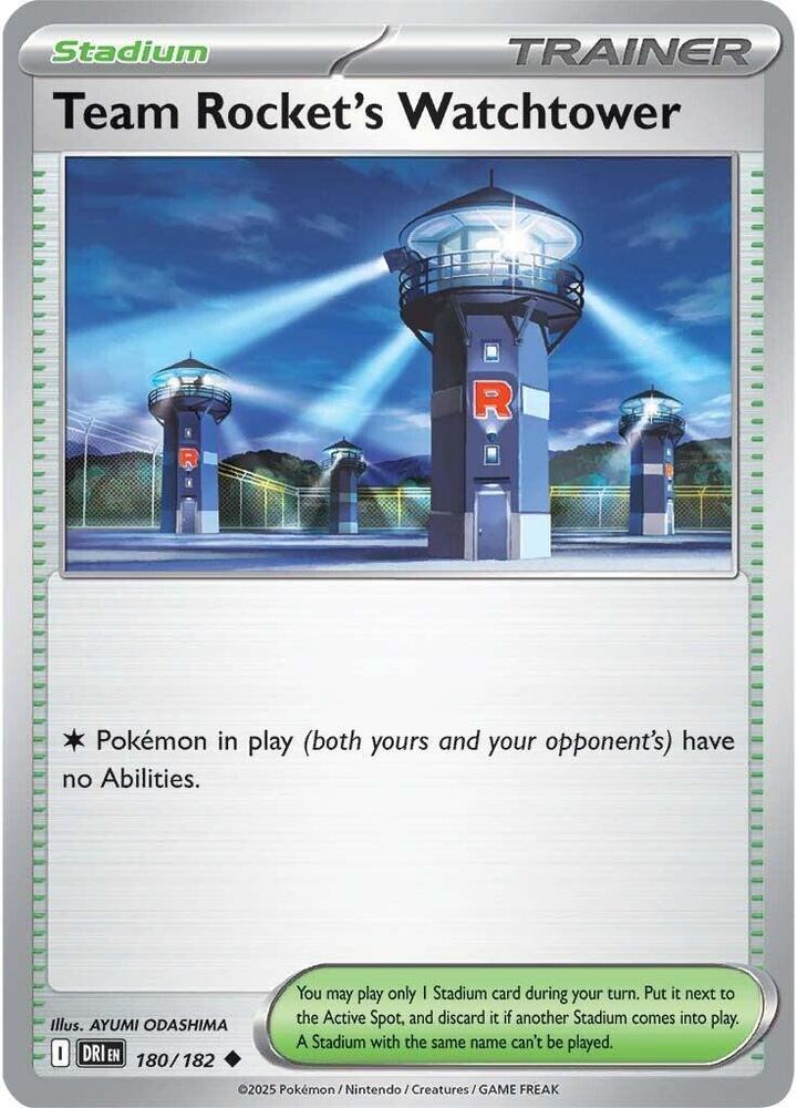 Team Rocket's Watchtower Uncommon Reverse Holo DRI 180/182 NM