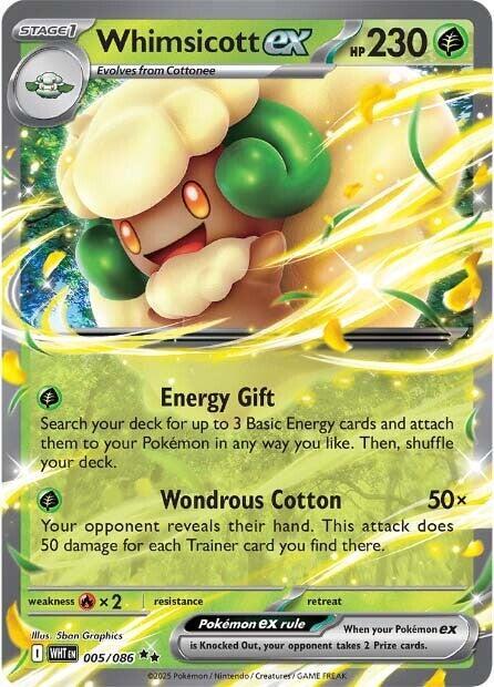 Whimsicott ex Double Rare Holo WHT 005/086 NM