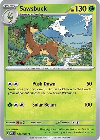 Sawsbuck Uncommon Regular WHT 007/086 NM