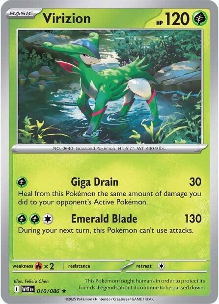 Virizion Rare Holo WHT 010/086 NM