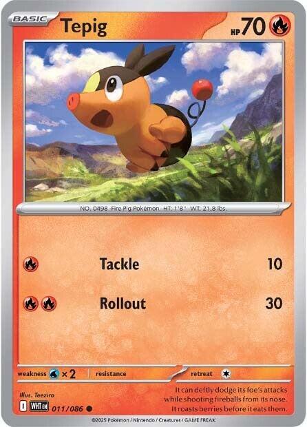 Tepig Common Holo WHT 011/086 NM