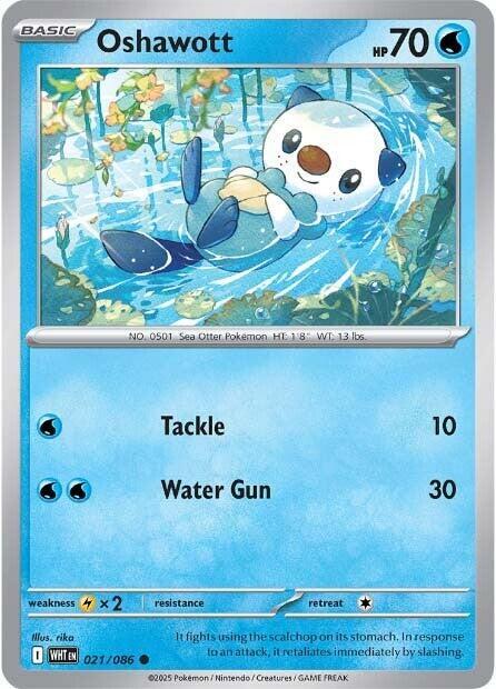 Oshawott Common Holo WHT 021/086 NM