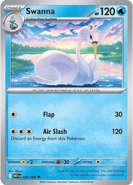 Swanna Uncommon Regular WHT 026/086 NM
