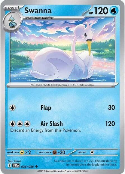Swanna Uncommon Reverse Holo WHT 026/086 NM