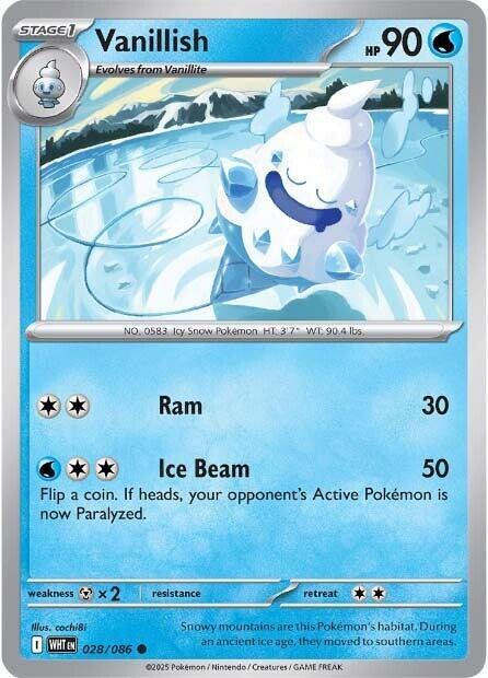 Vanillish Common Reverse Holo WHT 028/086 NM