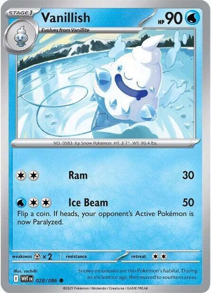 Vanillish Common Reverse Holo WHT 028/086 NM