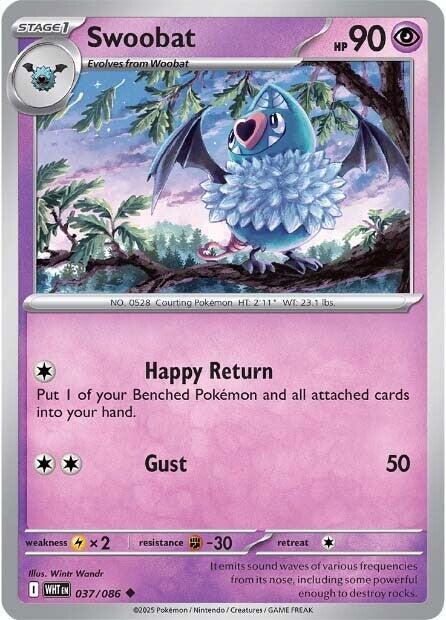Swoobat Uncommon Reverse Holo WHT 037/086 NM