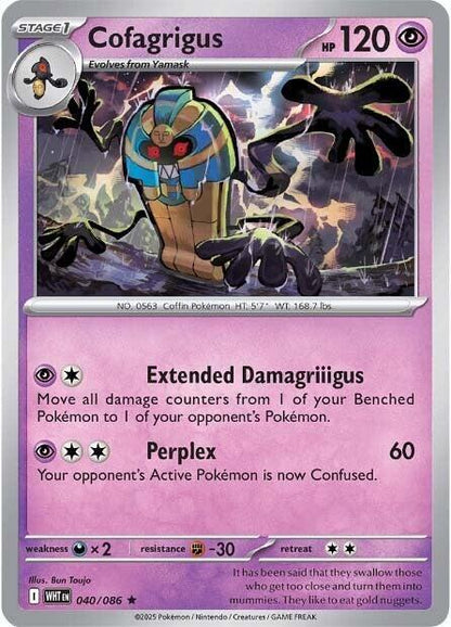 Cofagrigus Rare Holo WHT 040/086 NM