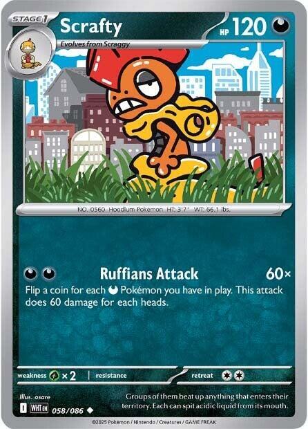 Scrafty Uncommon Regular WHT 058/086 NM